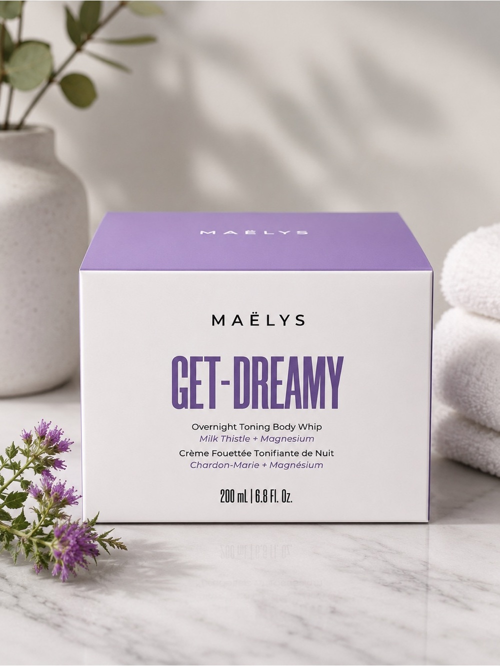 New In Box Maelys Get Dreamy Overnight Toning Body Whip Cream Lotion